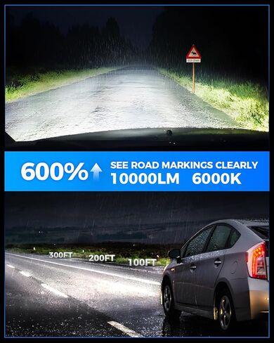Marsauto H10/9140/9145 LED مصابيح الضباب LED ، تركيب ناجح 100 ٪ ، 10000 لامع 600 ٪ من المصابيح LED 6000K ، 9040 9045 أضواء الضباب للسيارات والشاحنات ، سيارات الدفع الرباعي ، غير القطب. in Kuwait