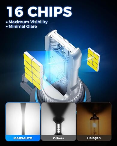 Marsauto H10/9140/9145 LED مصابيح الضباب LED ، تركيب ناجح 100 ٪ ، 10000 لامع 600 ٪ من المصابيح LED 6000K ، 9040 9045 أضواء الضباب للسيارات والشاحنات ، سيارات الدفع الرباعي ، غير القطب. in Kuwait