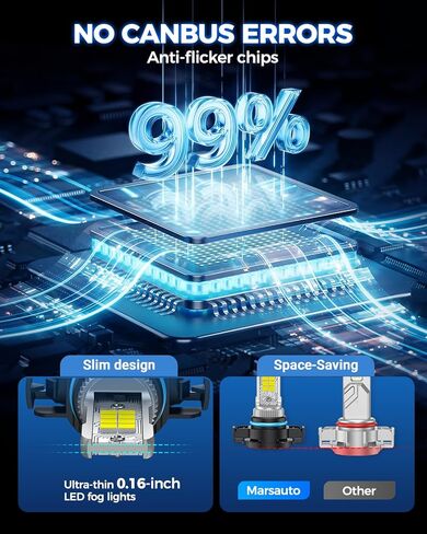 Marsauto H10/9140/9145 LED مصابيح الضباب LED ، تركيب ناجح 100 ٪ ، 10000 لامع 600 ٪ من المصابيح LED 6000K ، 9040 9045 أضواء الضباب للسيارات والشاحنات ، سيارات الدفع الرباعي ، غير القطب. in Kuwait