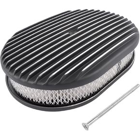 Geluoxi 12 "Oval Full Finned Air Cleaner Black Aluminium استبدال 5-1/8" المكربن 12 "× 8 5/16" × 4 " in Kuwait