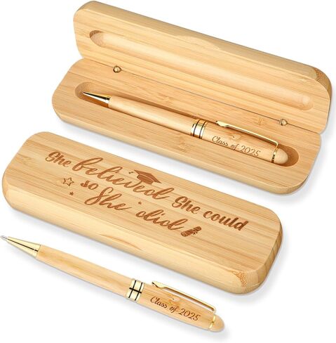 Yinkin Graduation Gifts for Him Her Class of 2024 Seniors Students Bamboo Pen Set Wooden Textured Bamboo Pen and Box Inspirational Congratulation Gift Unisex, the Tassel Was Worth the Hassle in Saudi Arabia