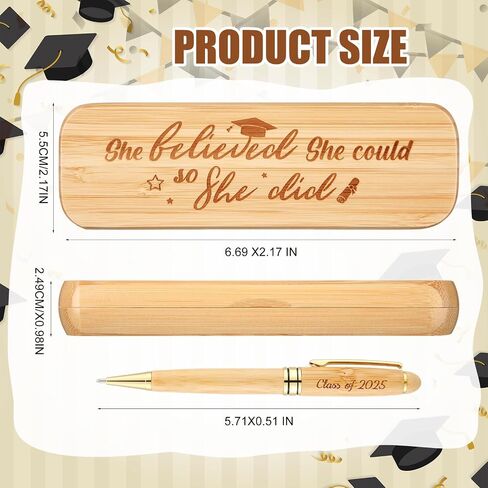 Yinkin Graduation Gifts for Him Her Class of 2024 Seniors Students Bamboo Pen Set Wooden Textured Bamboo Pen and Box Inspirational Congratulation Gift Unisex, the Tassel Was Worth the Hassle in Saudi Arabia