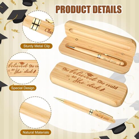 Yinkin Graduation Gifts for Him Her Class of 2024 Seniors Students Bamboo Pen Set Wooden Textured Bamboo Pen and Box Inspirational Congratulation Gift Unisex, the Tassel Was Worth the Hassle in Saudi Arabia