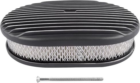Geluoxi 12 "Oval Full Finned Air Cleaner Black Aluminium استبدال 5-1/8" المكربن 12 "× 8 5/16" × 4 " in Kuwait