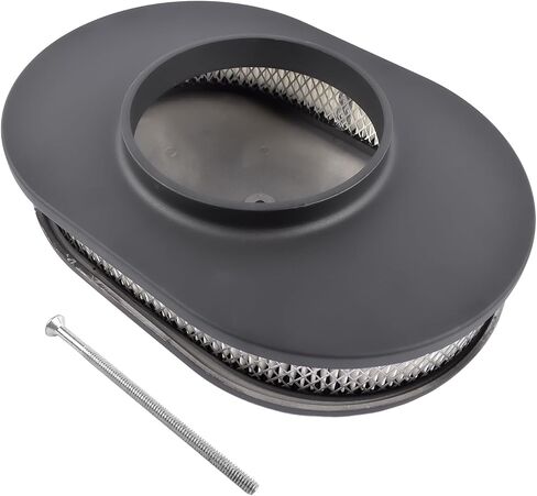 Geluoxi 12 "Oval Full Finned Air Cleaner Black Aluminium استبدال 5-1/8" المكربن 12 "× 8 5/16" × 4 " in Kuwait