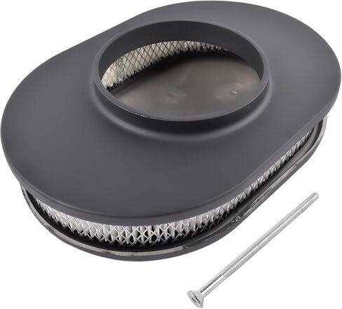 Geluoxi 12 "Oval Full Finned Air Cleaner Black Aluminium استبدال 5-1/8" المكربن 12 "× 8 5/16" × 4 " in Kuwait