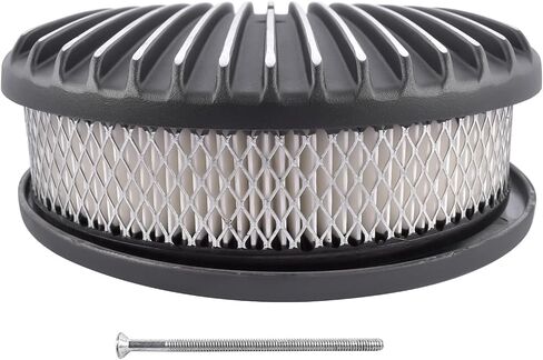 Geluoxi 12 "Oval Full Finned Air Cleaner Black Aluminium استبدال 5-1/8" المكربن 12 "× 8 5/16" × 4 " in Kuwait