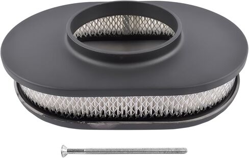Geluoxi 12 "Oval Full Finned Air Cleaner Black Aluminium استبدال 5-1/8" المكربن 12 "× 8 5/16" × 4 " in Kuwait