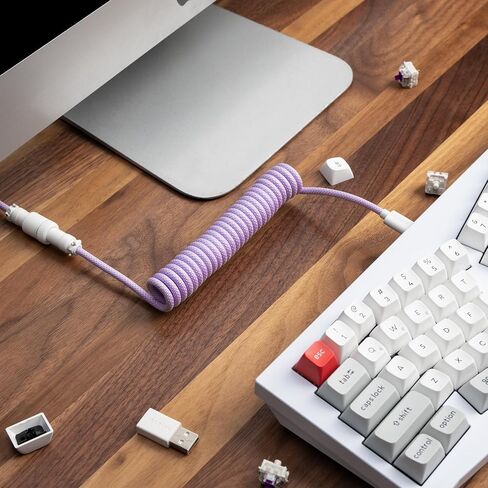 Keychron Custom Coiled Aviator USB Cable - Yellow in Saudi Arabia