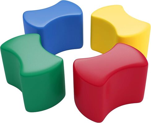 ECR4Kids SoftZone Butterfly Stools, Soft Foam Modular Seating Set for Toddlers (6-Pack) Earthtone in Saudi Arabia