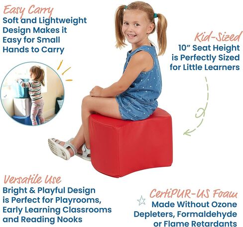 ECR4Kids SoftZone Butterfly Stools, Soft Foam Modular Seating Set for Toddlers (6-Pack) Earthtone in Saudi Arabia