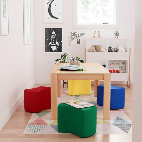 ECR4Kids SoftZone Butterfly Stools, Soft Foam Modular Seating Set for Toddlers (6-Pack) Earthtone in Saudi Arabia