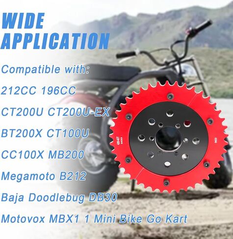 Wadoy #35 سلسلة ضرس سبليت 64T مع محول ضرس متوافق مع دراجة نارية صغيرة 212cc Go Kart دراجة نارية Monsttar Motoo 80cc 105cc CT200U-EX CT200U BT200X CT100U MBX11 TraillMaster MB200 دراجات صغيرة in Saudi Arabia