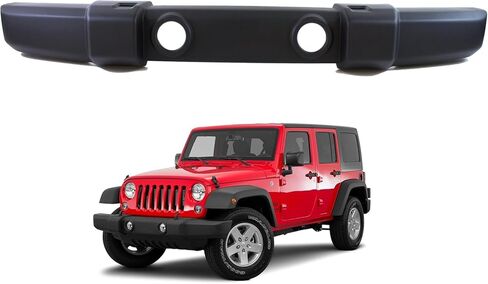 New Front Bumper Cover Textured With Fog Light & Tow Hook Holes For 2007-2017 Jeep Wrangler and For 2018 Jeep Wrangler JK Direct Replacement 1FN67RXFAA CH1000900 in Kuwait