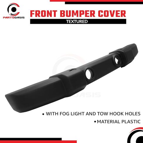 New Front Bumper Cover Textured With Fog Light & Tow Hook Holes For 2007-2017 Jeep Wrangler and For 2018 Jeep Wrangler JK Direct Replacement 1FN67RXFAA CH1000900 in Kuwait