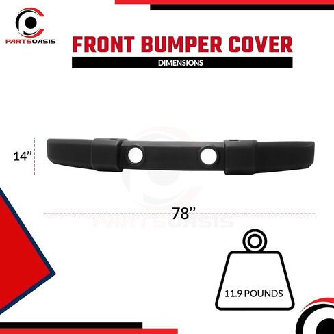 New Front Bumper Cover Textured With Fog Light & Tow Hook Holes For 2007-2017 Jeep Wrangler and For 2018 Jeep Wrangler JK Direct Replacement 1FN67RXFAA CH1000900 in Kuwait