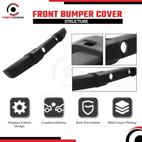 New Front Bumper Cover Textured With Fog Light & Tow Hook Holes For 2007-2017 Jeep Wrangler and For 2018 Jeep Wrangler JK Direct Replacement 1FN67RXFAA CH1000900 in Kuwait