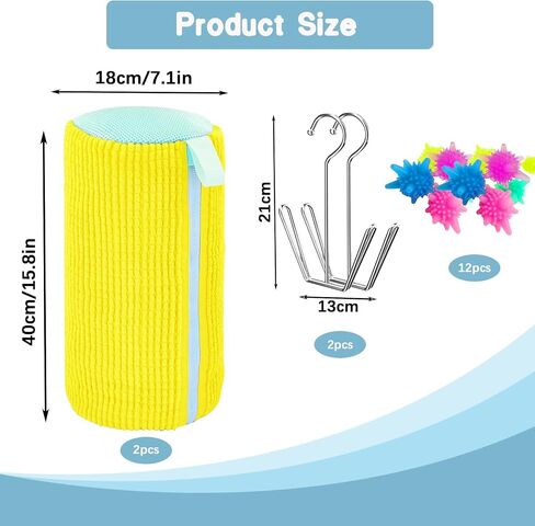 Shoe Washing Machine Bag- Reusable Shoe Washing Machine Bag, With 2 Drying Racks 12 Cleaning Ball, Sneaker Tennis Shoe Cleaner Kit, Quick Clean for Busy Families(Yellow 2pcs) in Saudi Arabia
