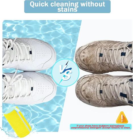Shoe Washing Machine Bag- Reusable Shoe Washing Machine Bag, With 2 Drying Racks 12 Cleaning Ball, Sneaker Tennis Shoe Cleaner Kit, Quick Clean for Busy Families(Yellow 2pcs) in Saudi Arabia