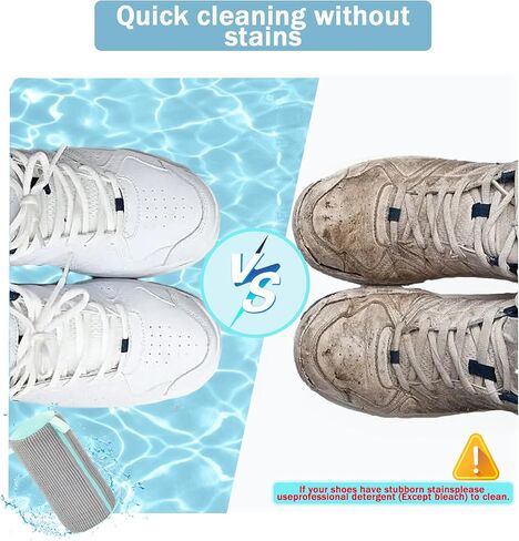 Shoe Washing Machine Bag- Reusable Shoe Washing Machine Bag, With 2 Drying Racks 12 Cleaning Ball, Sneaker Tennis Shoe Cleaner Kit, Quick Clean for Busy Families(Yellow 2pcs) in Saudi Arabia