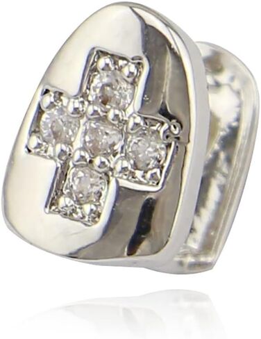 3 PCS 18K الذهب المطلي بالماس Grillz Grillz Hip Hop Teath Grillz Caps شوايات واحدة لشوايات الأسنان الخاصة بك مجموعة للرجال مغني الراب Cosplay in Kuwait