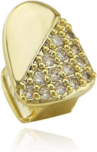 3 PCS 18K الذهب المطلي بالماس Grillz Grillz Hip Hop Teath Grillz Caps شوايات واحدة لشوايات الأسنان الخاصة بك مجموعة للرجال مغني الراب Cosplay in Kuwait