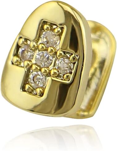 3 PCS 18K الذهب المطلي بالماس Grillz Grillz Hip Hop Teath Grillz Caps شوايات واحدة لشوايات الأسنان الخاصة بك مجموعة للرجال مغني الراب Cosplay in Kuwait