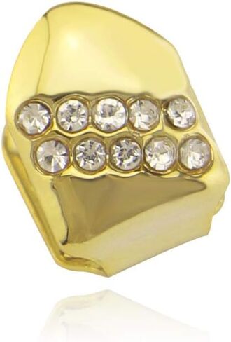 3 PCS 18K الذهب المطلي بالماس Grillz Grillz Hip Hop Teath Grillz Caps شوايات واحدة لشوايات الأسنان الخاصة بك مجموعة للرجال مغني الراب Cosplay in Kuwait