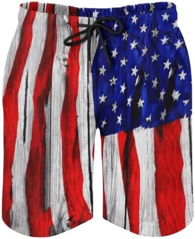 Mens American Flag Swim Trunks with Compression Liner 5 Inch Inseam 4th of July Patriotic Bathing Suit Board Shorts in Saudi Arabia