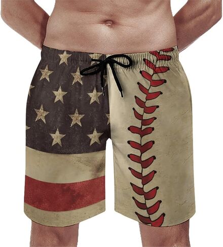 Mens American Flag Swim Trunks with Compression Liner 5 Inch Inseam 4th of July Patriotic Bathing Suit Board Shorts in Saudi Arabia