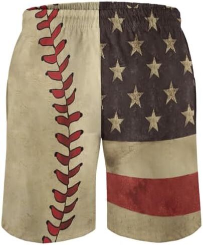 Mens American Flag Swim Trunks with Compression Liner 5 Inch Inseam 4th of July Patriotic Bathing Suit Board Shorts in Saudi Arabia