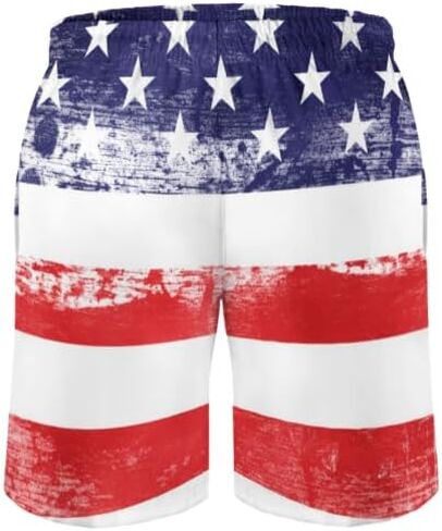 Mens American Flag Swim Trunks with Compression Liner 5 Inch Inseam 4th of July Patriotic Bathing Suit Board Shorts in Saudi Arabia