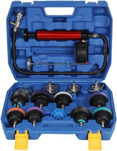 WNZ Universal Radiator Pressure Tester and Pieces Radiator Pressure Tester Portable Toolbox Blue (15-Piece Set) in Saudi Arabia