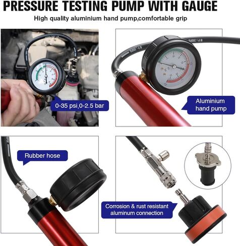 WNZ Universal Radiator Pressure Tester and Pieces Radiator Pressure Tester Portable Toolbox Blue (15-Piece Set) in Saudi Arabia