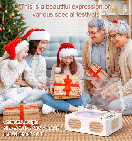 CD Player Portable for Home with HiFi Speakers, Vintage Rechargeable Desktop CD Player Support Bluetooth Out/in, USB, AUX Headphone Jack Remote Control, Pink in Saudi Arabia
