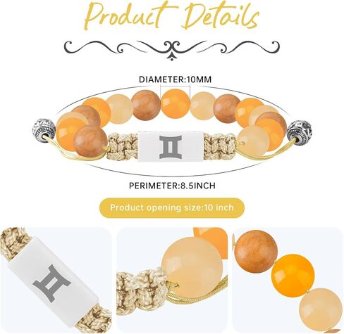 NFC Zodiac Bracelet Aries with Real-Time Daily Horoscope - Personalized Astrology Birthstone Jewelry, Adjustable Knot Design for All 12 Zodiac Signs, Spiritual Gift for Women & Men in Saudi Arabia