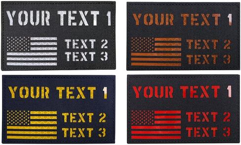 Custom Reflective Laser Cut ID Panel Patch Callsign Patch IR Flag Patch(Black) in Saudi Arabia