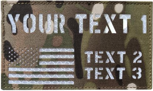 Custom Reflective Laser Cut ID Panel Patch Callsign Patch IR Flag Patch(Black) in Saudi Arabia