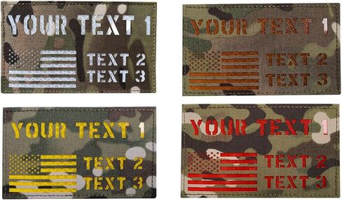 Custom Reflective Laser Cut ID Panel Patch Callsign Patch IR Flag Patch(Black) in Saudi Arabia