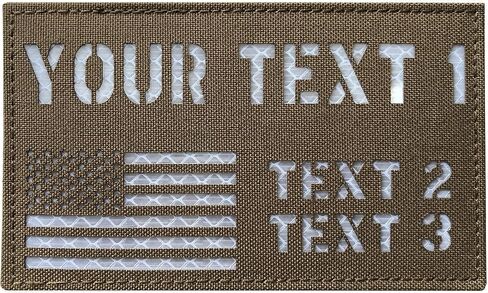 Custom Reflective Laser Cut ID Panel Patch Callsign Patch IR Flag Patch(Black) in Saudi Arabia