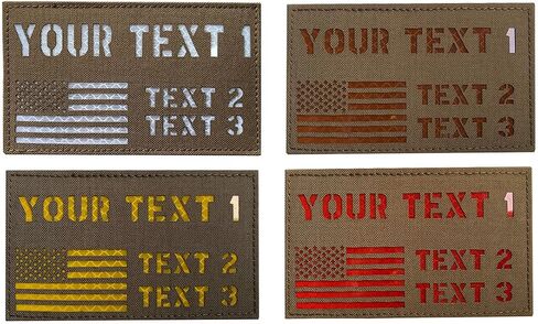 Custom Reflective Laser Cut ID Panel Patch Callsign Patch IR Flag Patch(Black) in Saudi Arabia