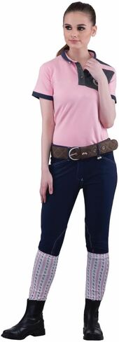 Equine Couture Ladies Sportif Natasha Knee Patch Breeches with Free Assorted Striped Socks in Saudi Arabia