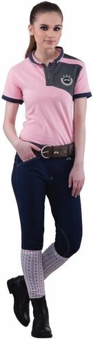 Equine Couture Ladies Sportif Natasha Knee Patch Breeches with Free Assorted Striped Socks in Saudi Arabia