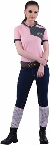 Equine Couture Ladies Sportif Natasha Knee Patch Breeches with Free Assorted Striped Socks in Saudi Arabia