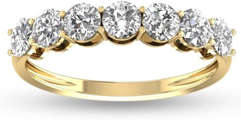 الكلاسيكيات الخالدة الكلاسيكية 1/2-1 قيراط TW Seven Stone Natural Diamond Band في 14K الذهب الأبيض والأصفر - الفرقة للمشاركة ، الزفاف ، الذكرى السنوية in Kuwait