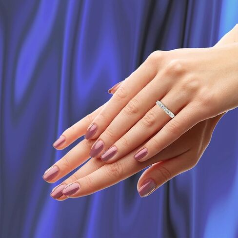 الكلاسيكيات الخالدة الكلاسيكية 1/2-1 قيراط TW Seven Stone Natural Diamond Band في 14K الذهب الأبيض والأصفر - الفرقة للمشاركة ، الزفاف ، الذكرى السنوية in Kuwait