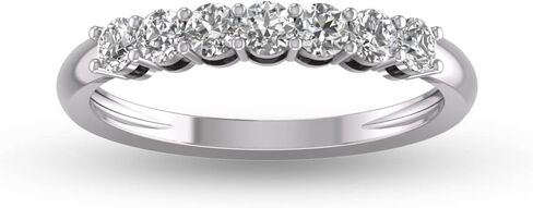 الكلاسيكيات الخالدة الكلاسيكية 1/2-1 قيراط TW Seven Stone Natural Diamond Band في 14K الذهب الأبيض والأصفر - الفرقة للمشاركة ، الزفاف ، الذكرى السنوية in Kuwait