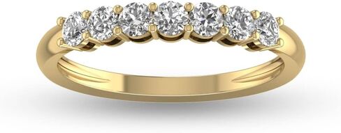 الكلاسيكيات الخالدة الكلاسيكية 1/2-1 قيراط TW Seven Stone Natural Diamond Band في 14K الذهب الأبيض والأصفر - الفرقة للمشاركة ، الزفاف ، الذكرى السنوية in Kuwait