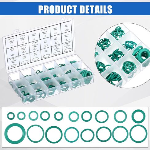 CAR A/C Valve Core ، 270 PCS O-Ring Kit ، 30 PCS ضاغط الأختام ، 45 قطعة صمام R12 R134A KIT O RING CAP CAP PORT SEAL in Kuwait