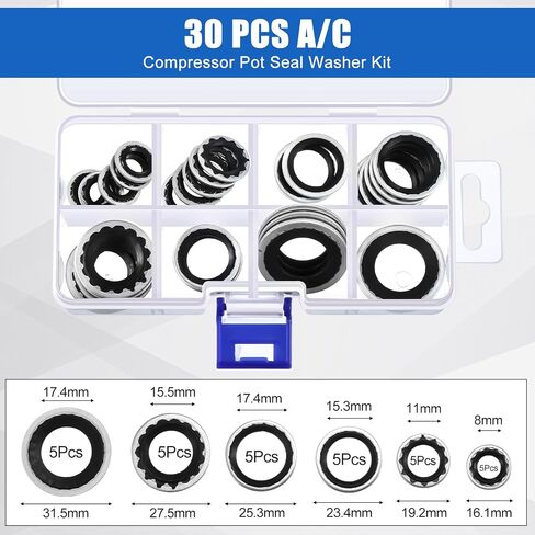CAR A/C Valve Core ، 270 PCS O-Ring Kit ، 30 PCS ضاغط الأختام ، 45 قطعة صمام R12 R134A KIT O RING CAP CAP PORT SEAL in Kuwait